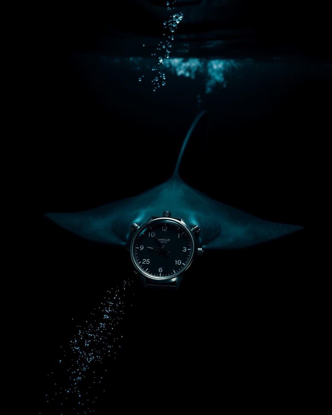 Black manta ray with the Abyss Gauge