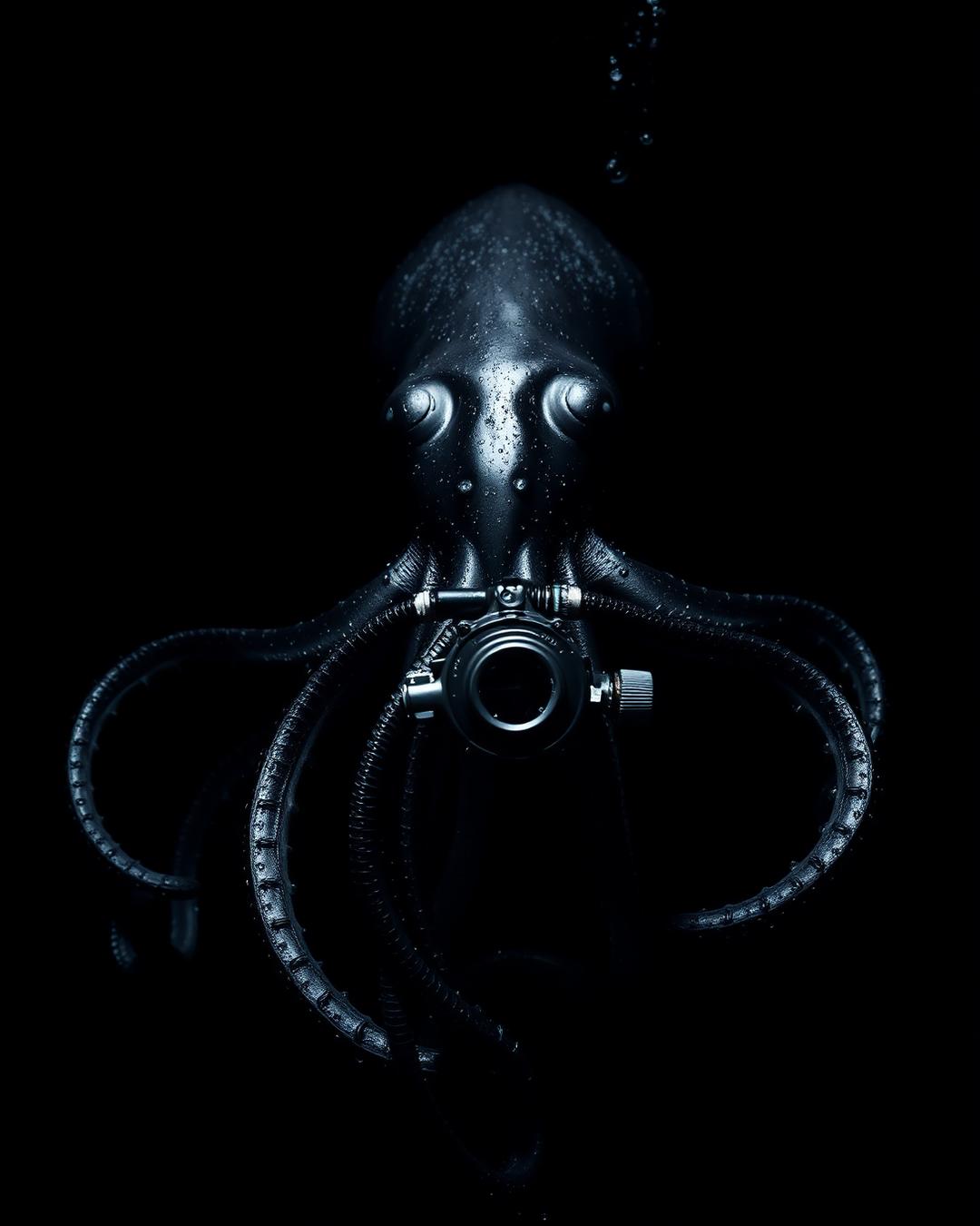 Giant black squid with the Ink Regulator