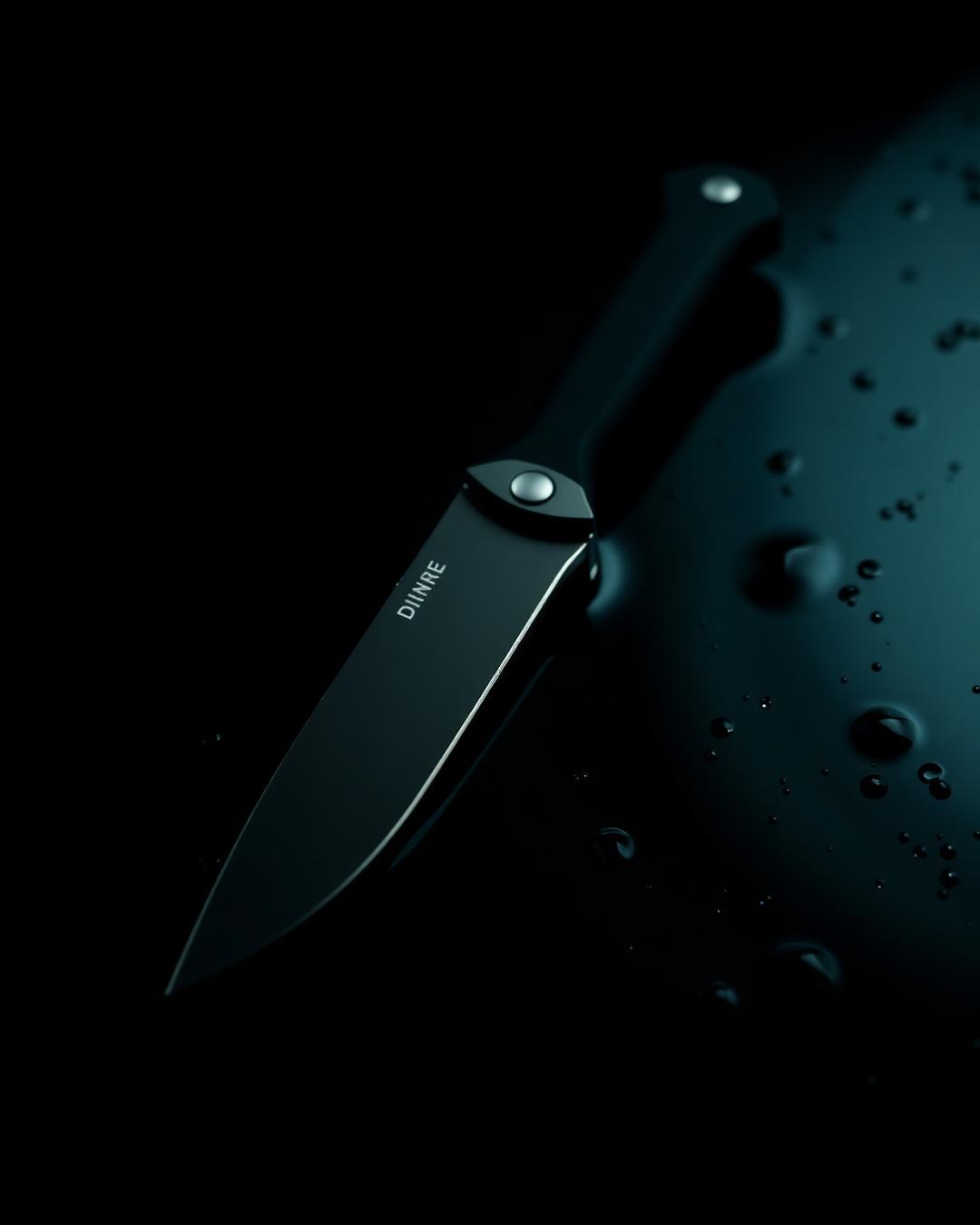 Trench Knife, isolated on wet black